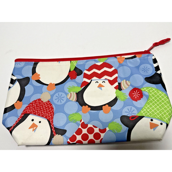 Thirty-One Penguin Party Medium Thermal‎ Zipper Pouch Bag - Picture 3 of 3